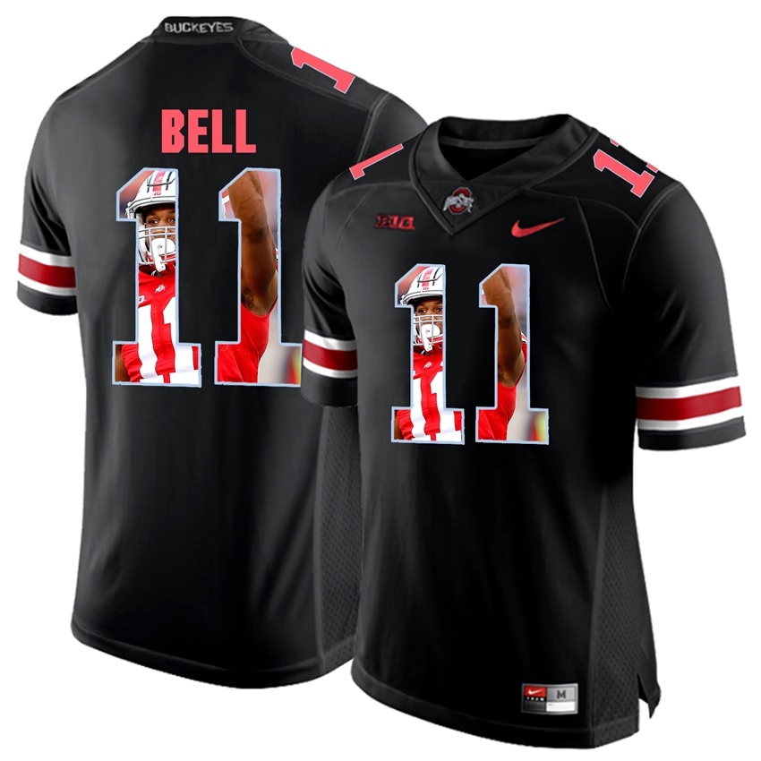 Ohio State Buckeyes Men's NCAA Vonn Bell #11 Blackout With Portrait Print College Football Jersey ISD2449VD